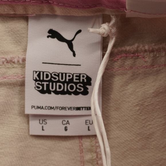 Puma x KidSuper Studios Pink Wide Leg Pants Women’s L Collab Streetwear - Picture 6 of 6